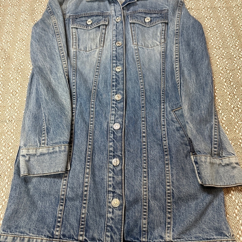 7 for  all Mankind Denim Trucker Jacket Womens Size Small Blue